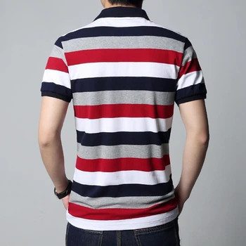 2017 Nye Ankomst T-shirt Mænd Stripe Revers Skjorte Slim Fit Mænd Mænds Casual T-shirt Plus Størrelse herre Tshirt Størrelse M-5XL Ctoon Tees 5XL