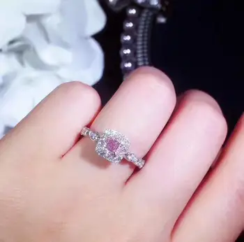 2017 Nye Ankomst Top Sælge Luksus Smykker 925 Sterling Sølv Prinsesse Pink 5A CZ Kvinder bryllupsfest Finger Bane Ring Størrelsen 5-10