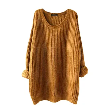 2017 Nye Kvindelige Sweater Kvinder O-neck Plus Size Solid Pullover Sweater Kvinde Mode Efteråret Sweater, tøj