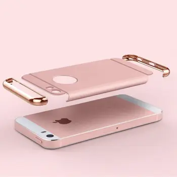 2017 Nye Luksus For iphone 5s tilfælde Galvanisering 3-i-1 Beskyttelse Bag Cover Cases Til iPhone 5 at SE Coque Med LOGO Vindue