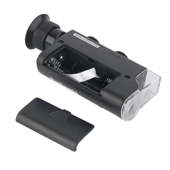 2017 NYE Mini-bærbare Mikroskop Lomme 200X~240X Håndholdte LED Lup Lampe Lys Zoom-Forstørrelse lup Lomme Linse