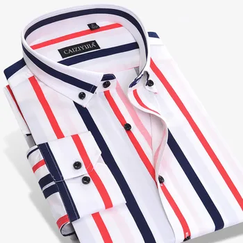 2017 Nye Mode Designer Kontrast Multi-Stribet Afslappet Mænd Shirts Slanke Pasform, Komfort Blød Button-down Design Bomuld Skjorte M497