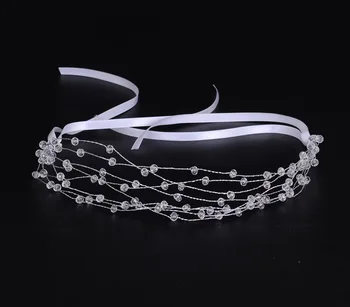 2017 nye mode håndlavede perler hovedbøjle bryllup brude hår smykker hår ornament til brude, engros