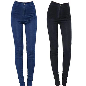 2017 Nye Mode-Jeans Kvinder Blyant Bukser Med Høj Talje Jeans Sexet Slank Elastisk Tynde Bukser Bukser Fit Dame Jeans Plus Størrelse