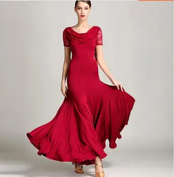 2017 Nye Mode Red Ballroom dance dress Big swing vals, foxtrot flamenco moderne dans kostumer