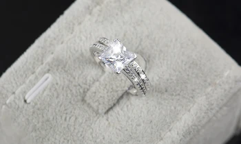 2017 Nye Rainbow Juvel ægte 925 sterling sølv ring engagement smykker fasion AAAAA 2Ct zircon brude ringe til kvinder