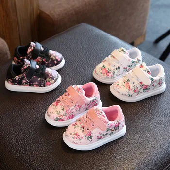 2017 nye små blomster pige barn sko baby åndbar mode søde casual sko