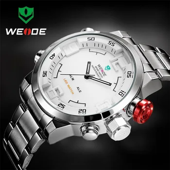 2017 Originale MÆRKE WEIDE ur til mænd i rustfrit stål digital ur sports armbåndsur LED Quartz Militære Håndled Ure Relogio