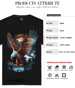 2017 sommer stil kreative nyhed eagle udskrive 3D animal T-shirt til mænd af høj kvalitet T-shirt cool farverige camisetas hombre