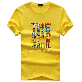 2017 SpringSummer Mode Farve Brev Trykt Personlig t-shirt Mænd Casual Kort Ærme Toppe, t-Shirts Hip Hop Animationsfilm Mandlige T-shirt