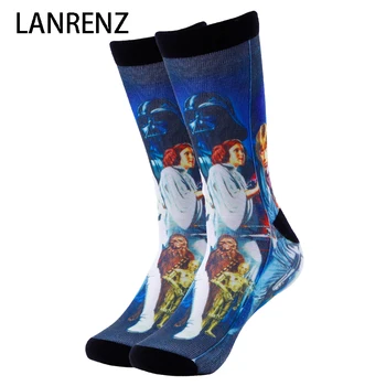 2017 Star Wars udskrivning af omslag Mænd og kvinder mode Sjove sokker 3d printet sokker 200 strikke olie maleri kompressionsstrømper