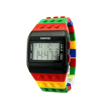 2017 Unisex Farverige Digital armbåndsur tid, kalender, alarm, lys og stopur Y797**
