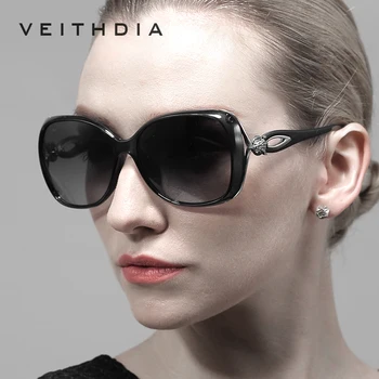 2017 VEITHDIA Retro TR90 Sol briller Polariseret Luksus Damer Brand Designer Solbriller Kvinder Brillerne, oculos de sol feminino 7022