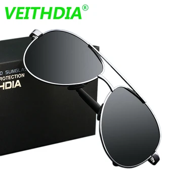 2017 VEITHDIA UV400 Pilot Yurt Sol Briller Mænd Polariserede Solbriller Mærke Logo Design Kørsel Briller, Beskyttelsesbriller Oculos de sol, 1306