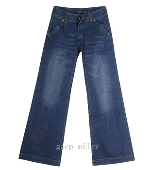 2017 vintage klokke-bottom midten af taljen slank butt-løft boot cut bred ben flare kvinders jeans