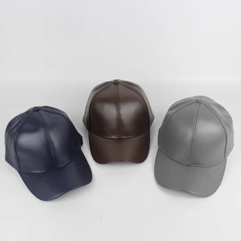 2017 Vinter herre læder cap varm hat snapback baseball cap med øre klapper rusland flad top caps for mænd casquette far hat vinter
