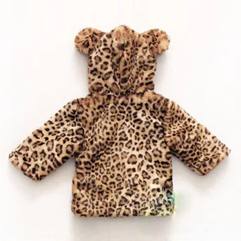 2017 Vinter Spædbarn Baby Pige Tøj Faux Pels Varm Kids Jacket Xmas Flyverdragt Leopard Print Overtøj af Bomuld-polstret Børn