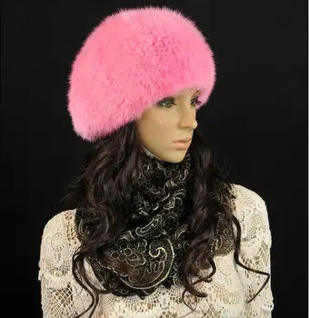 2017 ægte, naturlig mink pels strikket pels hatte af høj kvalitet i europa Rusland stil mink pels hætter beret hatte varmt forår hatte