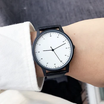 2017gift Enmex cool stil armbåndsur Kort mode, enkel, elegant med Sort og hvidt ansigt steel band quartz mode ur