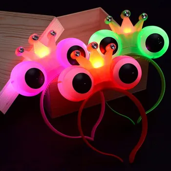 2018 Børn Piger LED Blinkende Lysende Frog Crown Hovedbøjle Børn, Voksne Lys Op Hovedbeklædning Hovedklæde Party Dress Dekoration