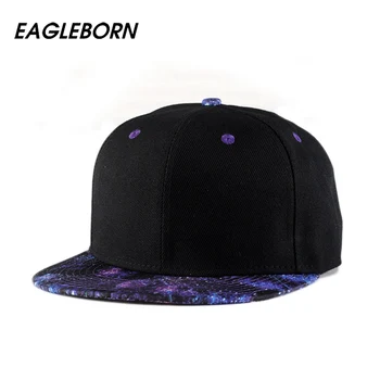 2018 [EB] Høj kvalitet, sort bomuld snapback 3D himmel print hip hop cap fladskærms bill baseball cap til mænd og kvinder czapka z daszkiem