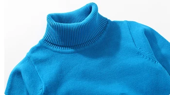 2018 efteråret børnetøj kausale solid rullekrave tykkere bomuld, dreng, pige strikkede trøjer trøjer til drenge børn piger
