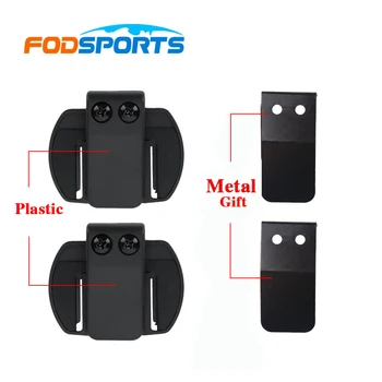 2018 Fodsports! Metal clip +2 stk V6 Pro BT Interphone 1200M Motorcykel Bluetooth-Hjelm Intercom headset til 6 Rytter