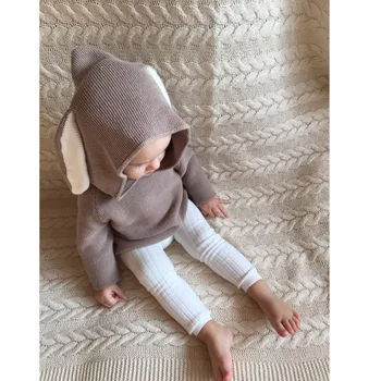 2018 Foråret Baby Drenge Trøjer 3D Kanin Bomuld Pullover Børn Piger Strikket Sweater Bunny Jumpere Piger Drenge Cardigan Engros