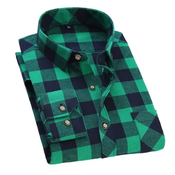 2018 Foråret Efteråret Flannel Mænd Plaid Shirt med Lange Ærmer til Mænd Varm Casual Skjorter Britiske Bomuld Herre Check Shirt 14 Design YN790