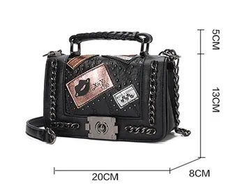 2018 foråret nye koreanske mode trendy håndtaske, skuldertaske kæde dekoration PU pakke