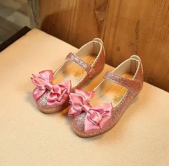 2018 foråret nye lejligheder piger enkelt sko til børn dans prinsesse sko lyse læder bue baby studerende casual sko sneakers