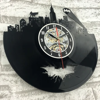 2018 Hot cd-vinylplade Design vægur Klassiske By Logo vægure Kvarts Mekanismen Sort Vinyl Optage Reloj
