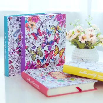 2018 Kawaii Søde Koreanske Floral Print Bog Farverige Blomst Line Bærbare Indbundet Dagbog Mejeri Sketchbook For Piger