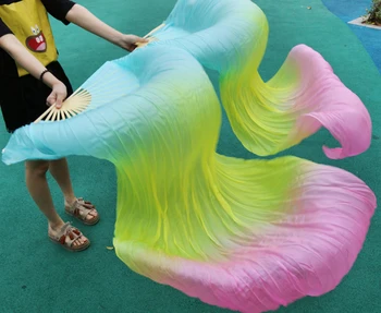 2018 kvindelige høj kvalitet Kinesisk silke slør dance fans Par mavedans fans billige hot salg 180*90 cm håndlavet dans rekvisitter