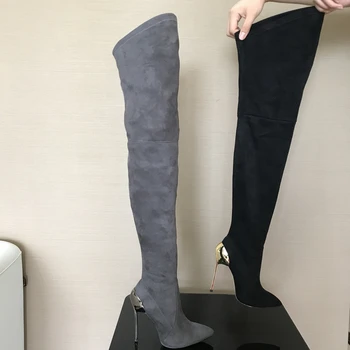 2018 kvinder låret høje støvler over knæet støvler til kvinder fashion vinter og efterår kvinde sko botas mujer femininas