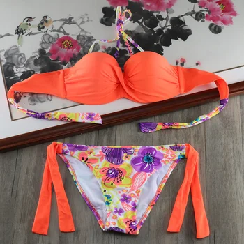 2018 Kvinder Push Up Bikini Sæt Sommer Strappy Bandage Badetøj Sexet Brasilianske Badedragt Til Stranden Monokini Badning, Svømning Passer E667