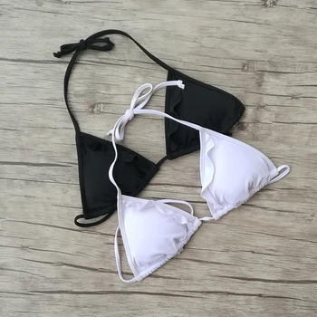 2018 Kvinder Sort Flouncing Trekant Bikini Sæt Sexy secret Skåret Ud Badetøj Badetøj Brasilianske Sommer Strand, der Passer