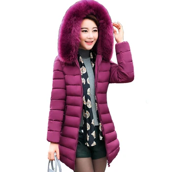 2018 lang hætte kvinder vinterfrakke stor størrelse 3XL bomuld polstret casacos de (v) inverno feminino varm tykkere parka womens coats
