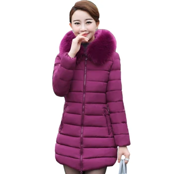 2018 lang hætte kvinder vinterfrakke stor størrelse 3XL bomuld polstret casacos de (v) inverno feminino varm tykkere parka womens coats