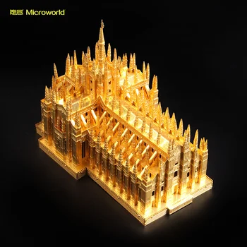 2018 Microworld 3D Metal Nano Puslespil Milanos Domkirke, Duomo di Milano Bygge Model Kits J45 DIY 3D Laser Cut Puslespil Legetøj Til Revision