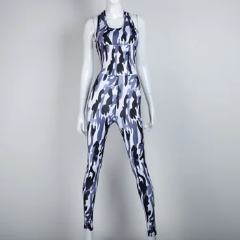 2018 Mode Camouflage Sexet Sportslige Playsuit Europæiske Stand Kvinder Nye Backless Casual Buksedragt Bevægelse Stykke Bodysuit