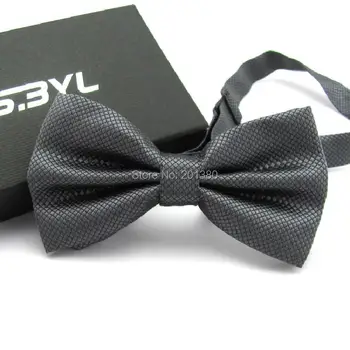2018 Mode Solid Polyester Bow Tie bowtie for mænd sommerfugl i gaveæske pakke til bryllup