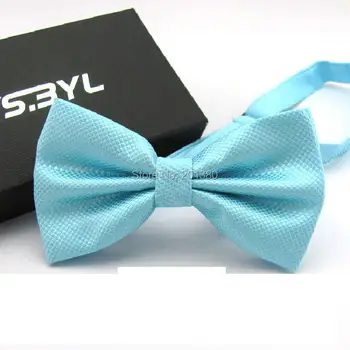 2018 Mode Solid Polyester Bow Tie bowtie for mænd sommerfugl i gaveæske pakke til bryllup