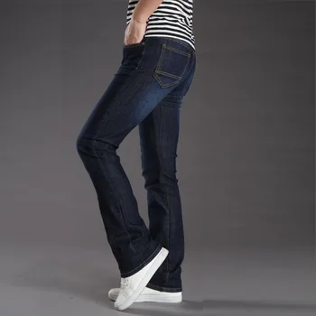 2018 mænd koreansk mode arbejde flare jeans bootcut herre bell bottom jeans skinny fit bomuld denim bukser til mænd er lækre jeans bukser