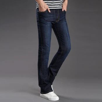 2018 mænd koreansk mode arbejde flare jeans bootcut herre bell bottom jeans skinny fit bomuld denim bukser til mænd er lækre jeans bukser