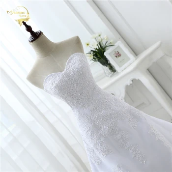 2018 Nye Ankomst Hot Bryllup Kjoler Elegant Organza Applique Perler Vestidos De Novia Plus Size Stranden Brudekjoler 39001231