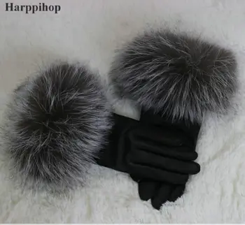 2018 nye ankomst hot sælger høj kvalitet kvinder ægte ræv pels Handsker dejlige damer ægte ræv pels handsker