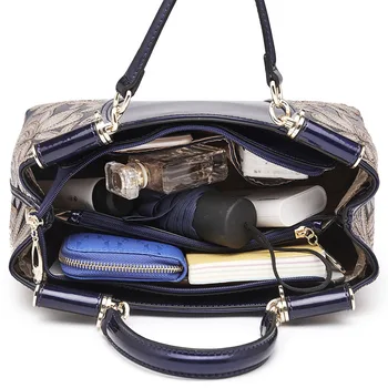 2018 nye broderi luksus håndtaske design-høj kvalitet patent læder damer kontor tasker håndtasker kvinder kendte mærker