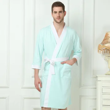 2018 nye design dame pyjamas enkelt par sovende robe home service casual langærmede kjoler kvindelige bomuld robe