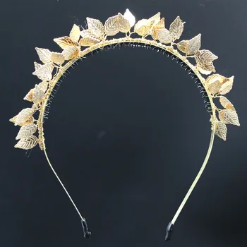 2018 NYE FORÅR SOMMER STIL, mode brude dressy hårbånd af metal blade design metallisk guld farve piger hovedbøjle